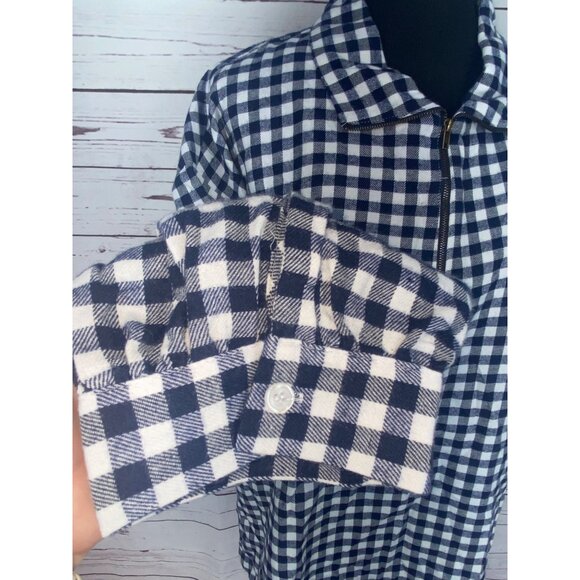 Andree By Unit 1/4 Zip Flannel Shirt Womens Blue Plaid Long Sleeve 2x NWT - Picture 4 of 6